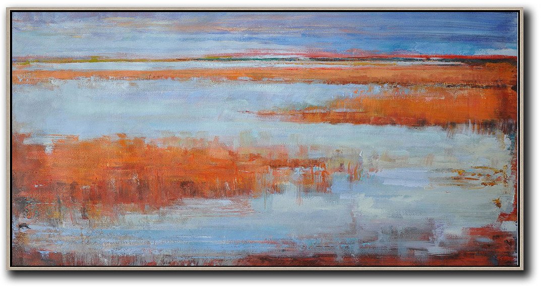 Panoramic Abstract Landscape Painting LX15D - Click Image to Close